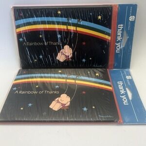 Vtg Lot Ziggy Thank You Cards Set 8 American Greetings 1970s A Rainbow Of Thanks